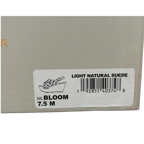 Marc Fisher‎ Bloom Grommet Light Natural Suede Wedge Slingback Sandals Size 7.5 - Picture 8 of 11